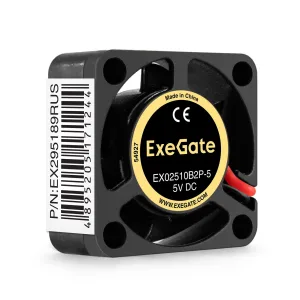 Вентилятор для корпуса ExeGate EX02510S3P черный, 25 мм, 10000 об/мин, 22 дБ, 3 pin Exegate