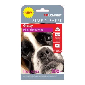 Бумага Lomond Simply 0102167 10x15/200г/м2/50л./белый CIE148% глянцевое для струйной печати Lomond