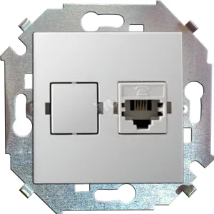 Розетка компьютерная СП 15 RJ45 кат.5E Systimax механизм бел. 1591598-030 Simon