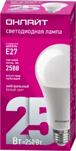 Лампа светодиодная 61 954 OLL-A60-25-230-4K-E27 25Вт 61954 Онлайт