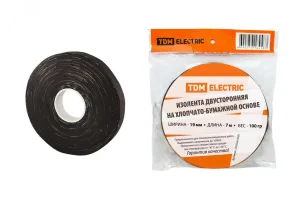Изолента ХБ 19мм*7м двусторонняя (100 г) SQ0526-0501 TDM ELECTRIC