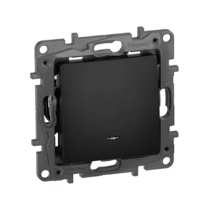 Переключатель 1-кл. 1п 1мод. СП Etika Plus 10А IP20 250В 10AX с подсветкой безвинтов. зажимы механизм антрацит IEK 672615 Legrand (группа IEK)