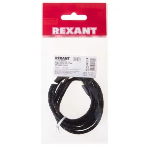 Кабель аудио AUX 3.5мм в тканевой оплетке 1м черн. Rexant 18-4071 Rexant