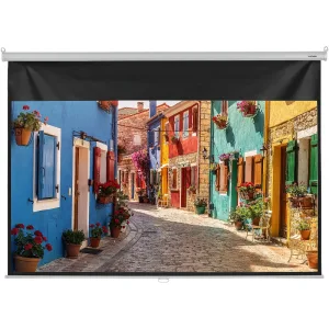 Настенный экран Lumien LEP-100127 Eco Picture 157х227см (рабочая область 124х221 см) (100") Matte White верх.кайма 30 см, восьмигранный корпус, возможность потолочн./настенного крепления, 16:9, цвет корпуса белый (треугольная упаковка) Lumien