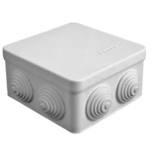 Коробка распределительная ОП 105х105х56 7 выходов 4 гермоввода IP54 крышка защелкивающаяся сер. Epplast 100012 Электропромпласт