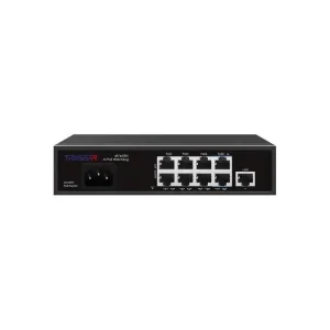 Коммутатор Trassir TR-NS1109-120-8PoE, 8×100 Мбит/с PoE + 1×100 Мбит/с Uplink, неуправляемый Trassir