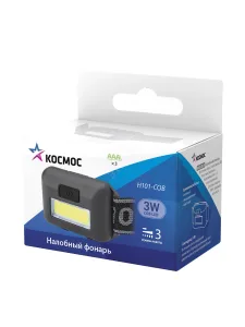 Фонарь светодиодный налобный компактный 3Вт COB KOC-H101-COB Космос