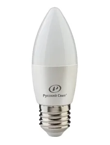 Лампа светодиодная RS LED C37 E27 6W 220-240V 6Вт свеча матовая 2700К тепл. бел. E27 600лм 220-240В Ra90 Русский Свет 15010545060 Русский Свет