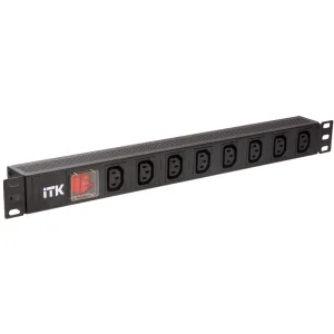 PDU 8 розеток C13 с LED выключателем,1U ITK PH12-8C133 ITK