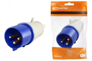 Вилка 023 2Р+РЕ 32А 220В IP44 SQ0601-0004 TDM ELECTRIC
