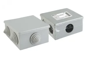Распаячная коробка ОП 80х80х40мм, крышка, IP44, 6 вх. инд. штрихкод SQ1401-1235 TDM ELECTRIC