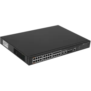 Коммутатор Dahua DH-PFS4226-24ET-240, 24×100 Мбит/с PoE + 2×1 Гбит/с Combo, управляемый Dahua