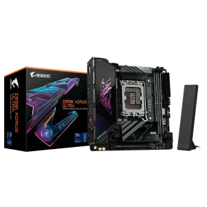 Материнская плата GIGABYTE Z890I AORUS ULTRA, LGA1851, Intel Z890, 2xDDR5, 2xSATA, 2xM.2, 1xPCIe 5.0 x16, DisplayPort, HDMI, USB Type-C, 1x2.5Gb LAN, Thunderbolt, 2x3.5 мм, 7.1, mini-ITX Gigabyte