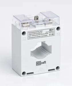 Трансформатор тока ТШП-0.66 0.5 200/5 5В.А d30мм 50136DEK DEKraft