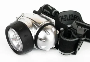 Фонарь налобный LED 5351 7LED 3 режима 3хR03 металлик 10260 Ultraflash