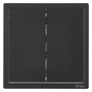Выключатель Bylectrica Выкл. 2-кл. СУ IP44 серия CARRE, графит (С510-2632) Bylectrica