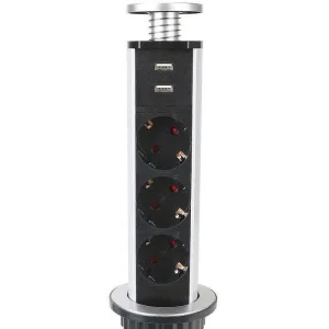 Сетевой разветвитель Premier 3R USB 1.8м (3 розетки) серый (коробка) PREMIER
