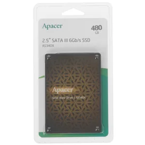 Накопитель SSD Apacer AS340X, 480Gb, 2.5", SATA III, R/W 550/520 Apacer
