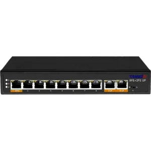 Коммутатор Trassir TR-NS1110-120-8POE, 8×100 Мбит/с PoE + 2×100 Мбит/с Uplink, неуправляемый Trassir