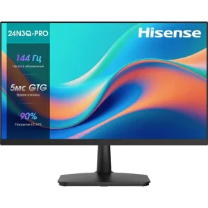 Монитор 23.8" Hisense 24N3Q-PRO IPS 1920x1080, 144 Гц, 5 мс, 16:9, 250 кд/м², VGA, HDMI 1.4, DP 1.2, 3.5 Jack, динамики (2x2 Вт), Adaptive-Sync, черный Hisense