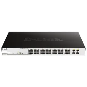 Коммутатор D-Link DGS-1210-28P/FL2A, 24×1 Гбит/с + 4×1 Гбит/с Combo, настраиваемый D-Link