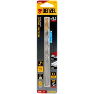 Сверло спиральное по металлу Denzel 8,5 х 165 мм, Р6М5, Golden Tip, удлиненное Denzel