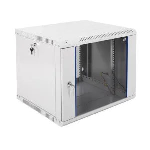 Шкаф настенный ЦМО ШРН-Э-9.500 9U 600x520 мм пер. дв. стекл несъемные бок. пан. серый ЦМО