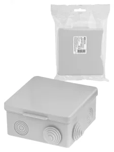 Распаячная коробка ОП 100х100х55мм, крышка, IP54, 8вх. инд. штрихкод SQ1401-0513 TDM ELECTRIC