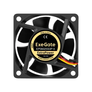 Вентилятор для корпуса ExeGate EX06025S3P черный, 60 мм, 3500 об/мин, 24 дБ, 3 pin Exegate