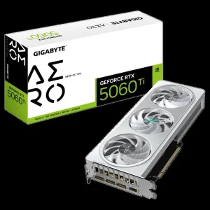 Видеокарта Gigabyte GeForce RTX 5060 Ti Aero OC, NVIDIA RTX 5060 Ti, 16G GDDR7, 128 бит, PCI-e 5.0, 1xHDMI, 3xDP, 2647 МГц Gigabyte