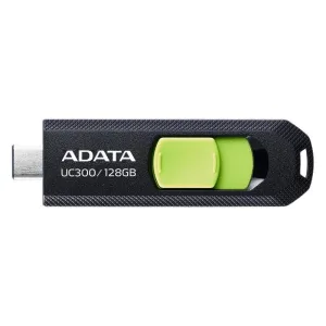 Флешка USB ADATA UC300 (ACHO-UC300-128G-RBK/GN), 128Gb, Type-C USB 3.2, R/W 100/30, черный/зеленый ADATA