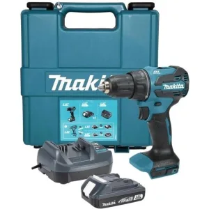Дрель-шуруповерт Makita DHP490WV, 18 В, 2 Ач, 50 Нм, бесщеточный, ударный Makita