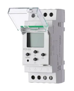 Реле времени PCZ-525 (1канал астрономическое 24-264В AC/DC 16А 1перекл. IP20 монтаж на DIN-рейке) F&F EA02.002.005 Евроавтоматика F&F