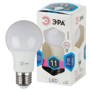 Лампа светодиодная ЭРА STD LED A60-11W-840-E27 11 Вт груша нейтральный белый свет Эра