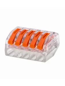 Соединительная клемма многоразовая Rexant 5-и проводная, прозрачная (0,08-4 мм²), (5 шт.) Rexant