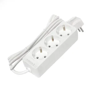 Удлинитель 3х3м с заземл. 10А IP20 2.2кВт ПВС 3х0.75 бел. DOMTOK 2375 Domtok