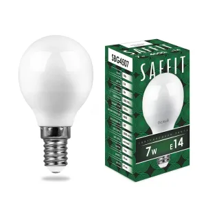 Лампа светодиодная LED 7вт Е14 белый матовый шар 55035 Feron