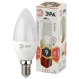 Лампа светодиодная ЭРА Б0027969 STD LED B35-9W-827-E14 свеча, теплый Эра