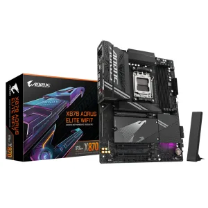 Материнская плата GIGABYTE X870 AORUS ELITE WIFI7, AM5, AMD X870, 4xDDR5, 4xSATA, 4xM.2, 1xPCIe 5.0 x16, HDMI, USB Type-C, 1x2.5Gb LAN, 2x3.5 мм, 7.1, ATX Gigabyte