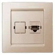 Розетка телефонная RJ11 СП Simon15 IP20 сл. кость Simon 1590480-031 Simon