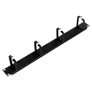 Кабельный органайзер без окон 19" 1U, 4 кольца, черный (ГКО-4.62-9005) ЦМО