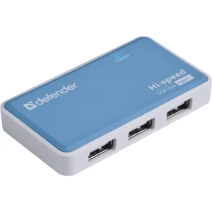 Концентратор USB Defender Quadro Power, USB, адаптер/через USB, блок питания DEFENDER