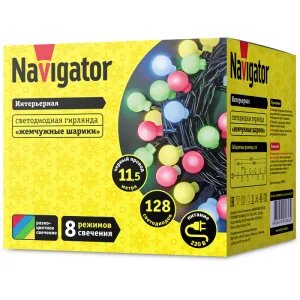 Гирлянда светодиодная 61 836 NGF-B01-128RGBWW-8-11.5m-230-C8-BL-IP20 61836 Navigator