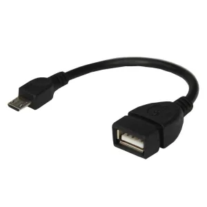 Кабель USB OTG micro USB на USB шнур 0.15м черн. Rexant 18-1182 Rexant