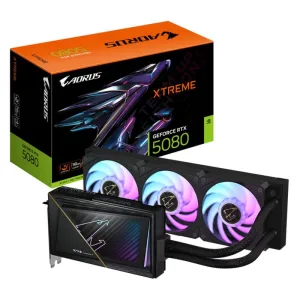 Видеокарта GIGABYTE GeForce RTX 5080 AORUS XTREME WATERFORCE, 16 GB GDDR7, 256 bit, 3xDisplayPort, HDMI, GPU 2300 MHz Gigabyte