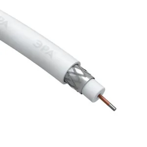 Кабель коаксиальный RG-6U CCS/оплетка Al 48проц. PVC Simple 75Ом бел. (м) Б0044596 Эра