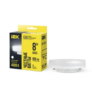Лампа LED T75 таблетка 8Вт 230В 4000К GX53 ITK LLE-T80-8-230-40-GX53 ITK