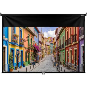 Настенный экран Lumien LEP-100130 Eco Picture 157х227см (рабочая область 124х221 см) (100") Matte White верх.кайма 30 см, восьмигранный корпус, возможность потолочн./настенного крепления, 16:9, корпус черного цвета (треугольная упаковка) Lumien