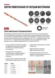 Сверло универсальное 8х115 мм 35115 FIT