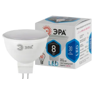 Лампа светодиодная ЭРА Б0020547 LED 8Вт GU5.3 220В 4000К СТАНДАРТ MR16 Эра